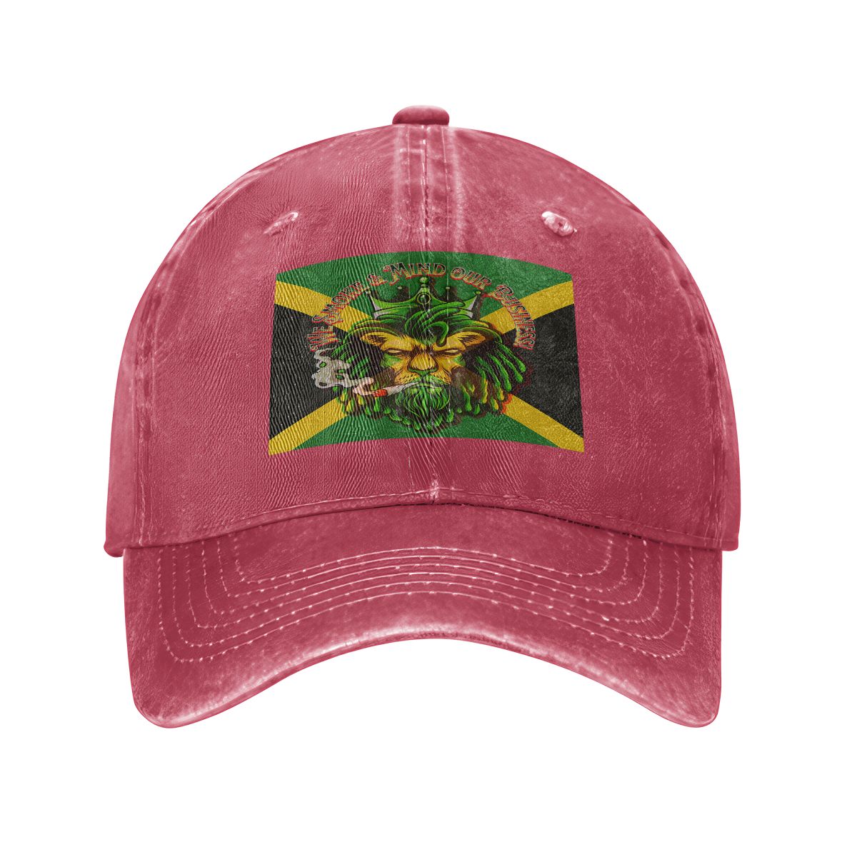 Men Jamaican I Mind My Business Unisex Washed Denim Baseball Cap