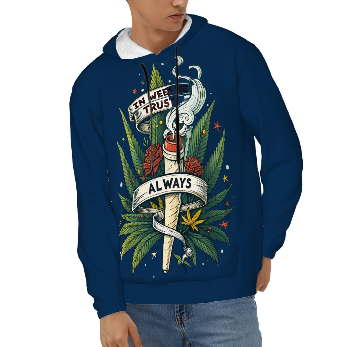 Mens Hoodie with Pockets Blue