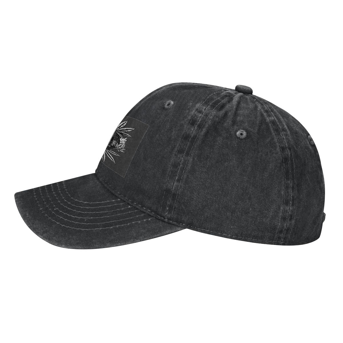 Black Zen Unisex Washed Denim Baseball Cap