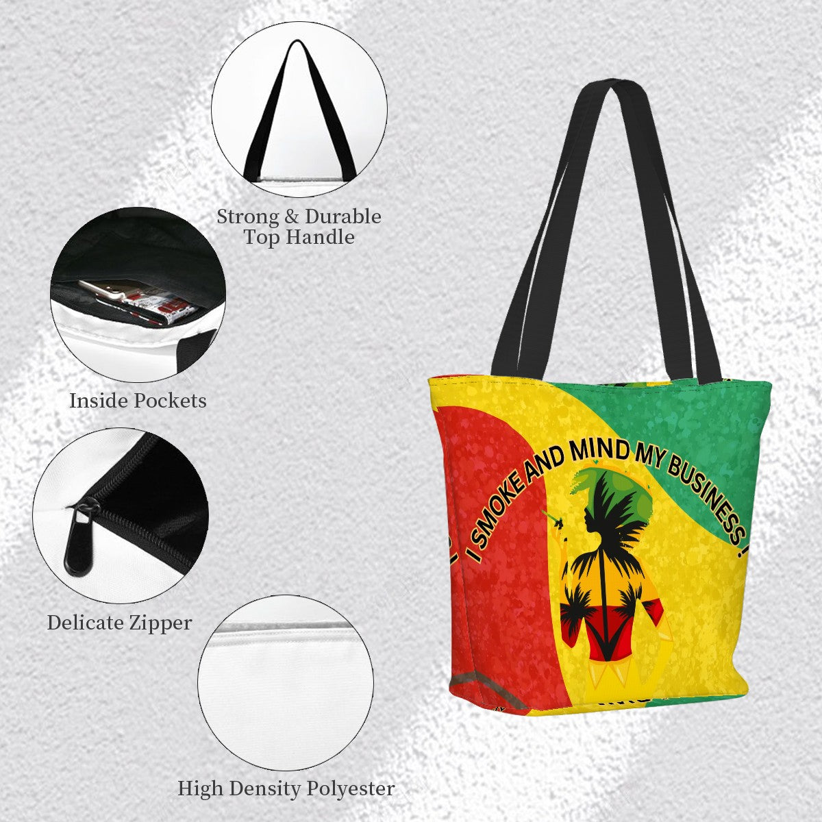 Women Shopping Bags We Smoke And Mind My Business Shopping Bag