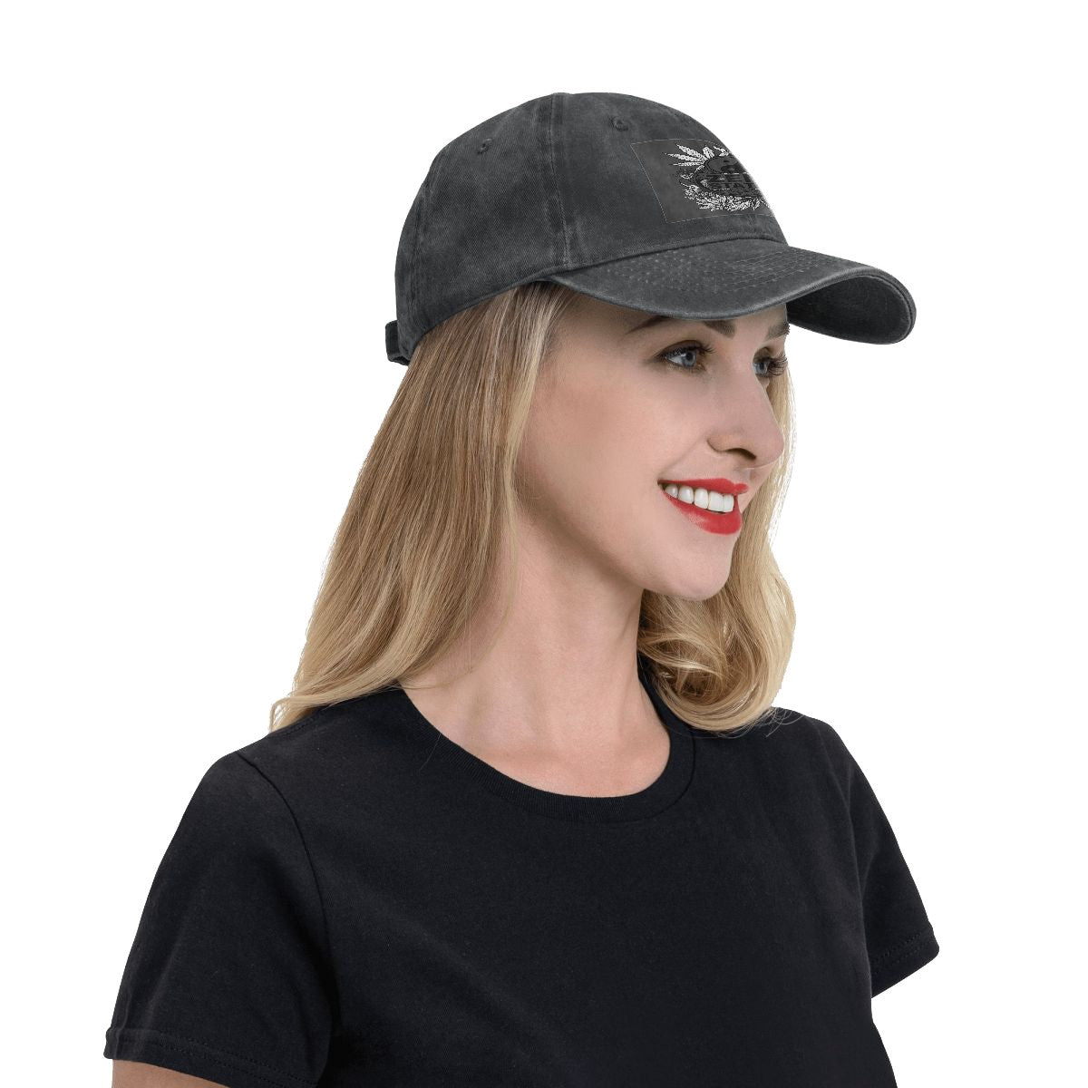 Black Zen Unisex Washed Denim Baseball Cap