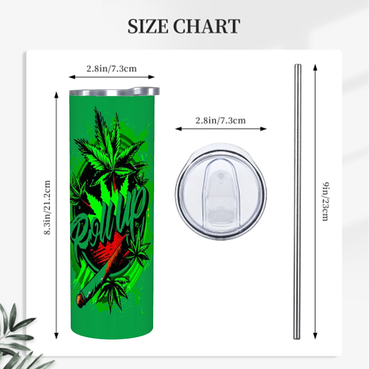 Green Roll up Tumbler