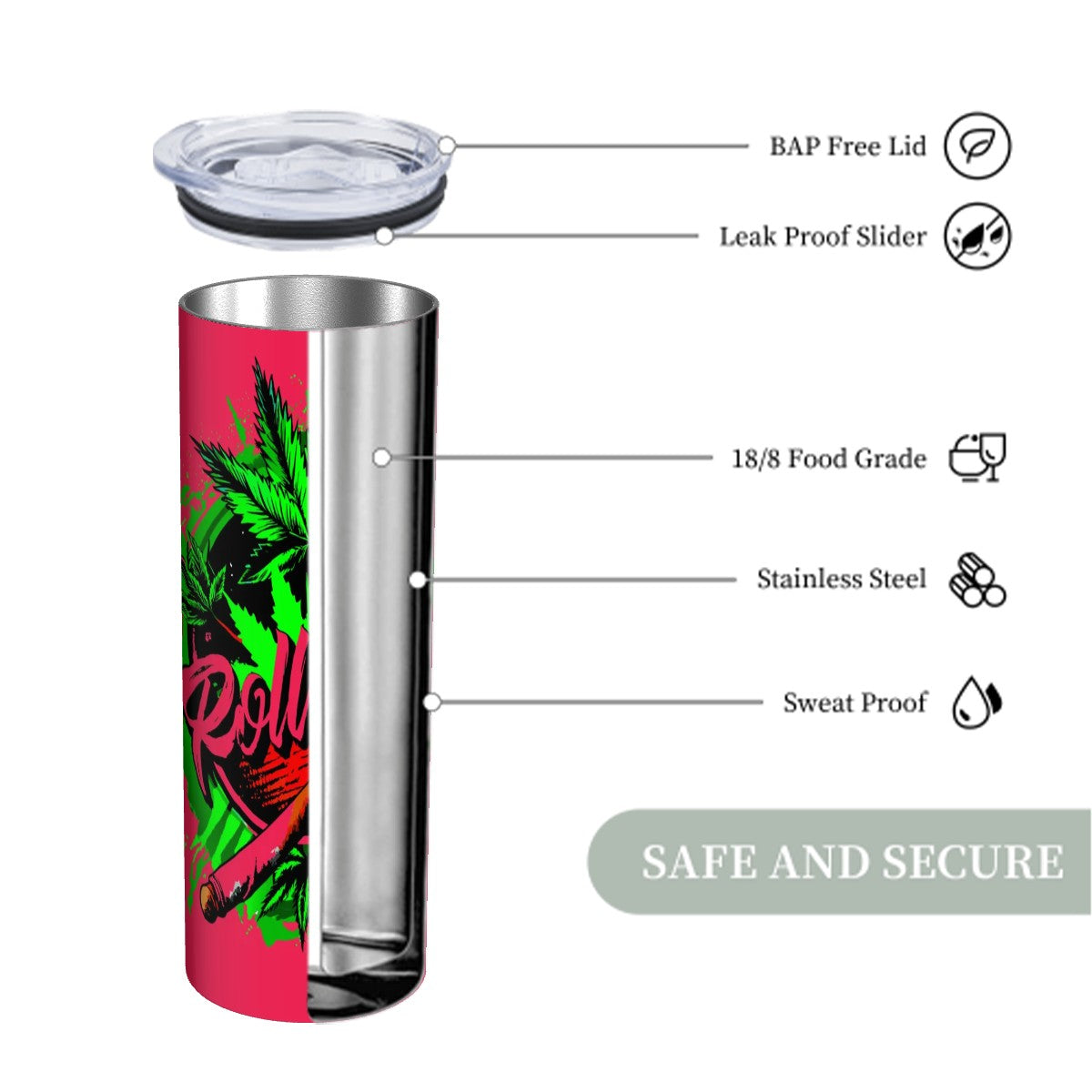 Red Roll Up Tumbler