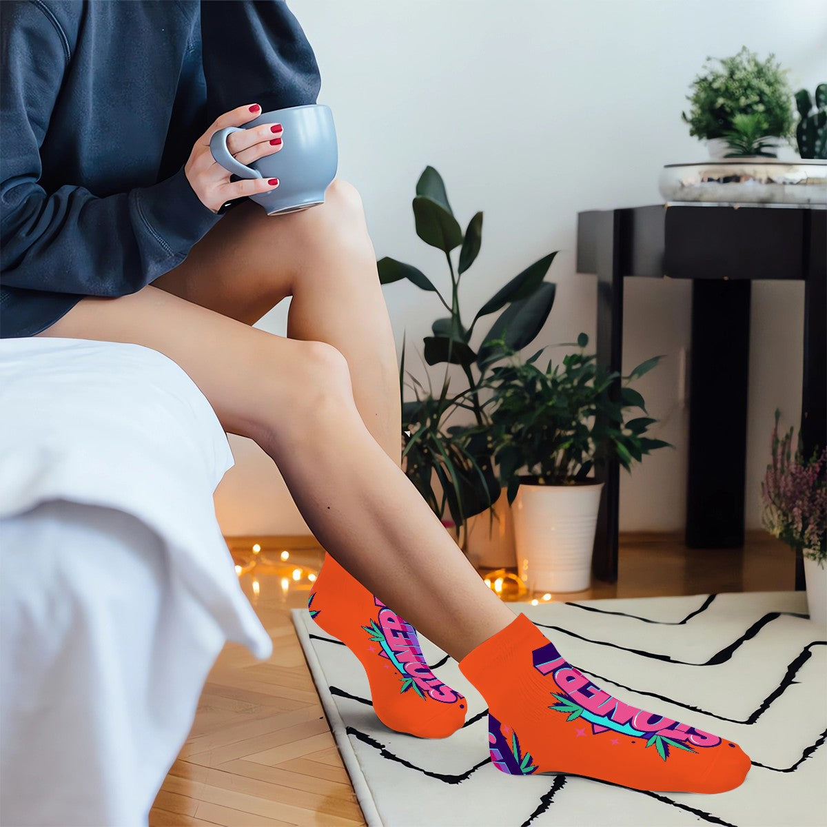 Orange Ankle Socks