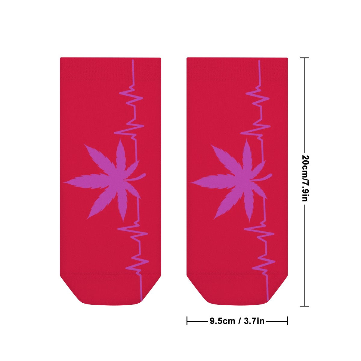 Ankle Socks Red and Purple My heart Beat