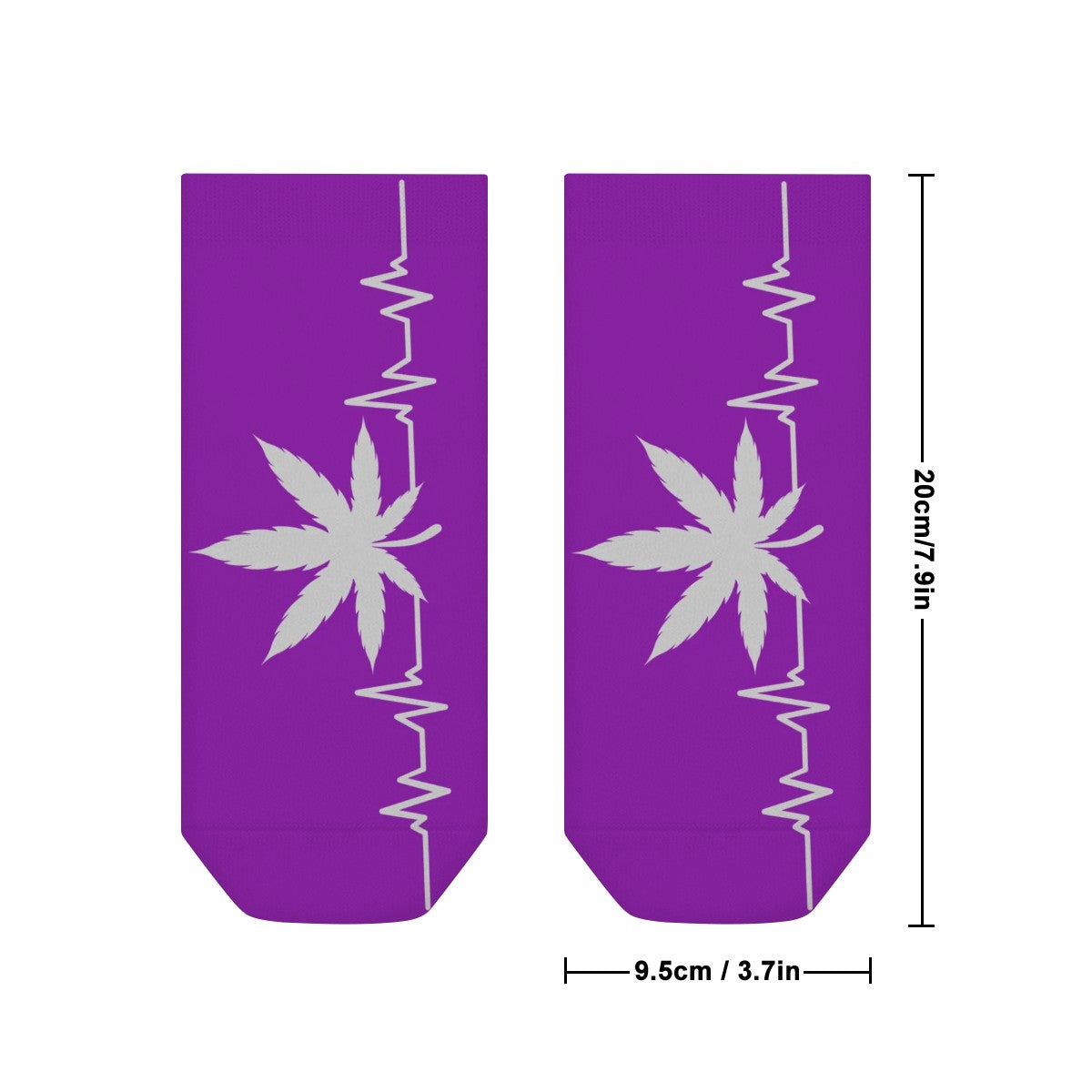 Purple My Heart Beat Ankle Socks
