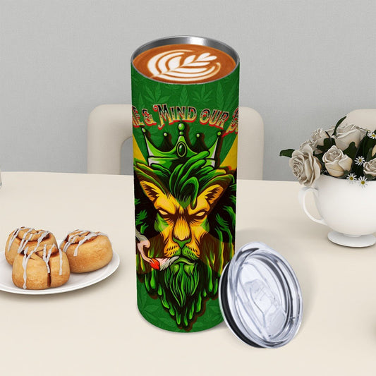 We Mind Our Business Stainless Tumbler - 20oz Double Wall Insulated Drinkware With Straw Kit - Cannabis Creations