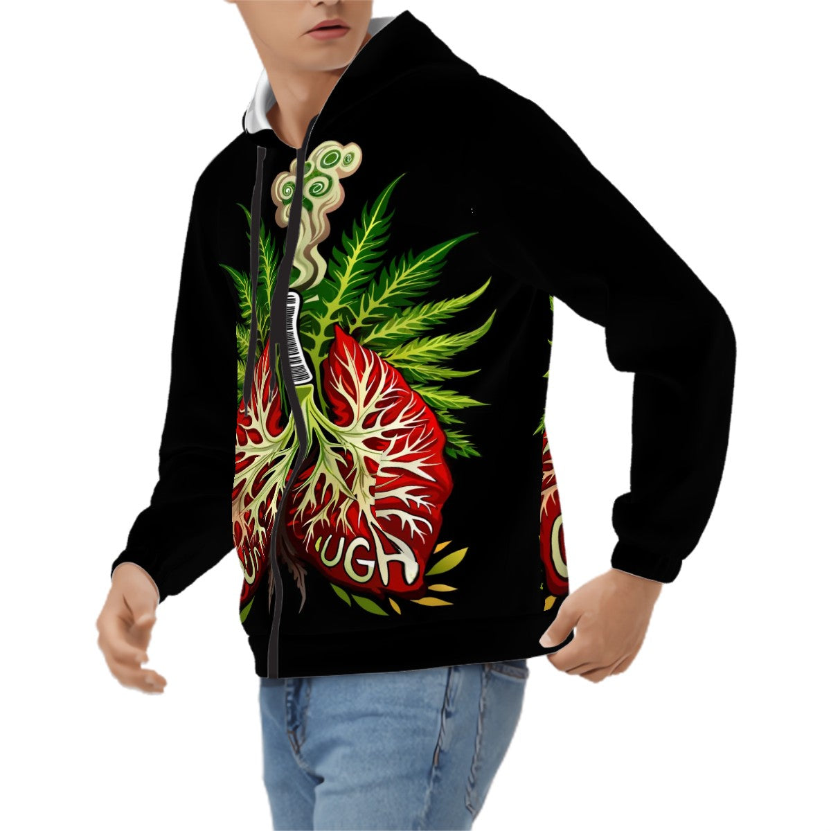 Men's Zip Up Hoodie Lungs