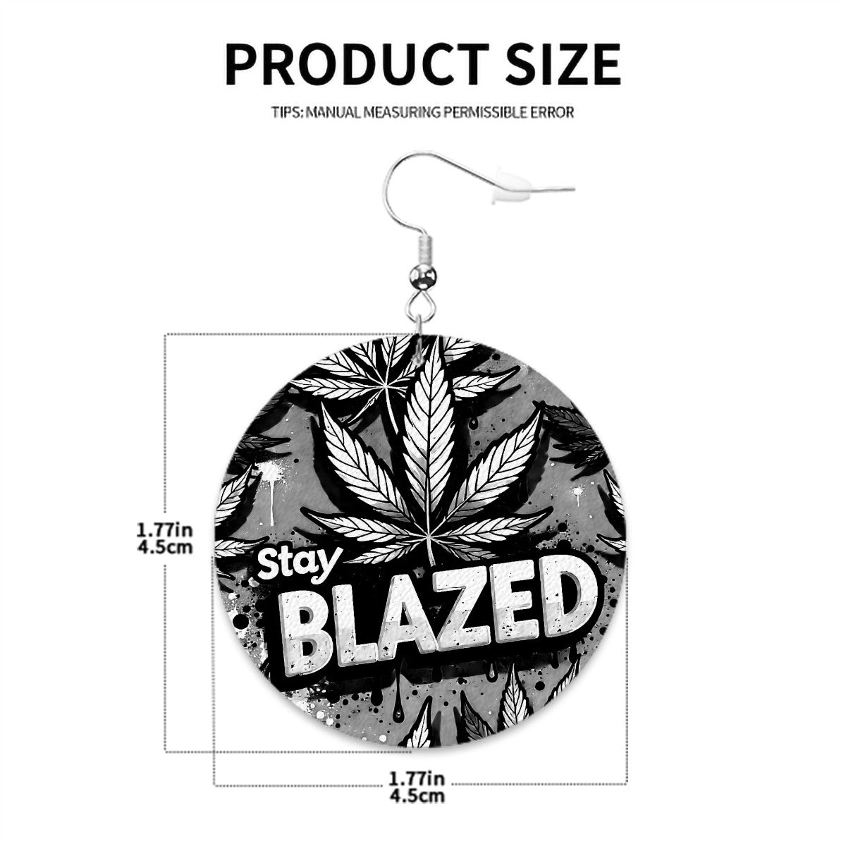 Blazed Leather Round Earrings