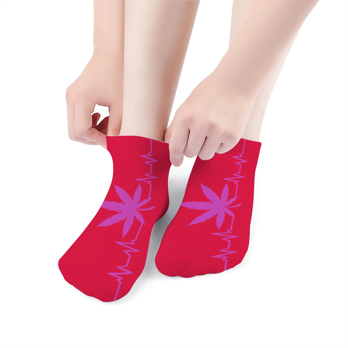 Ankle Socks Red and Purple My heart Beat
