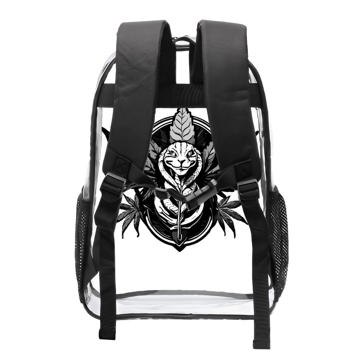 Clear Transparent Backpack – Black Snake Design