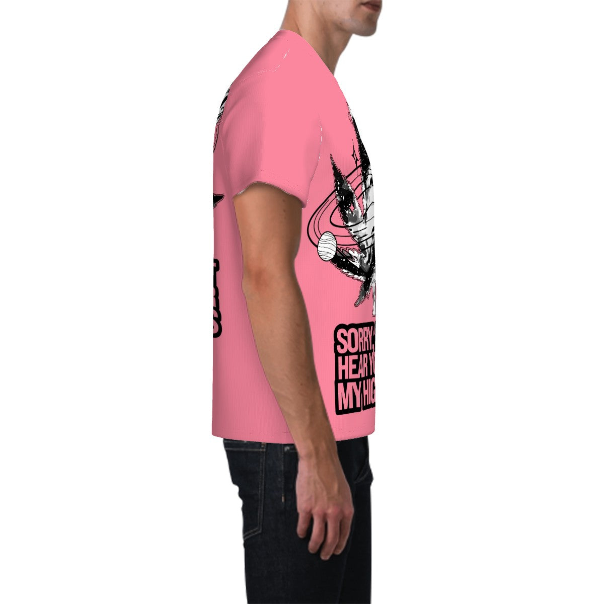 Men's Short Sleeve T Shirt Pink Sorry I Can't Hear you