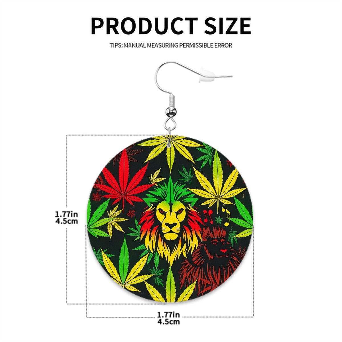 Leather Round Earrings 1 Loin of Zion