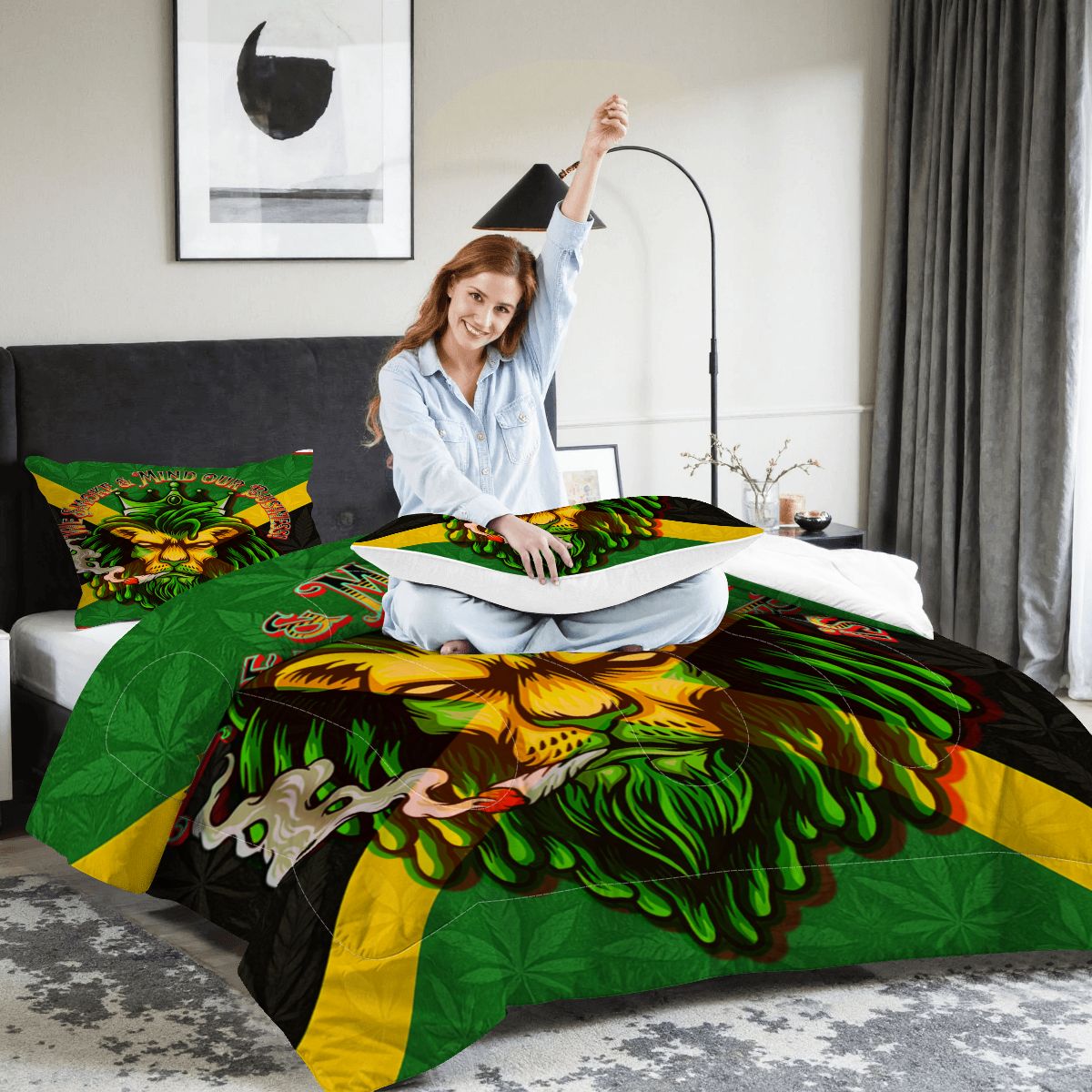 Jamaican We Mind Our Business King Comforter Set