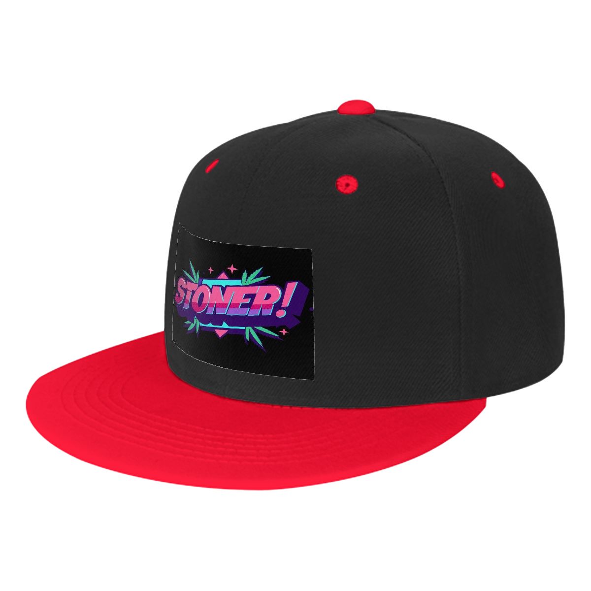 Stoner Flat Bill Hats Hip Hop Style Front Pattern