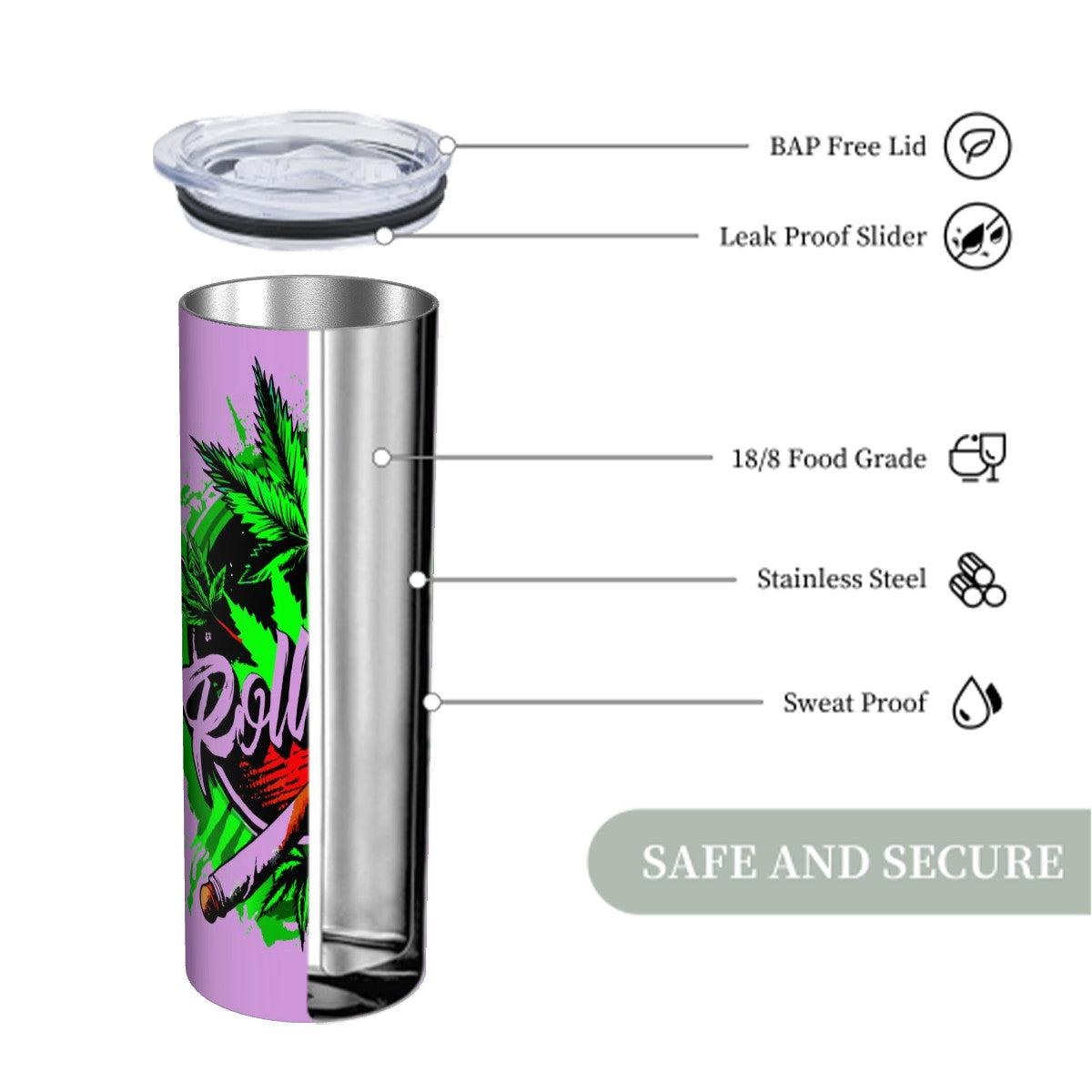 Purple roll up Tumbler