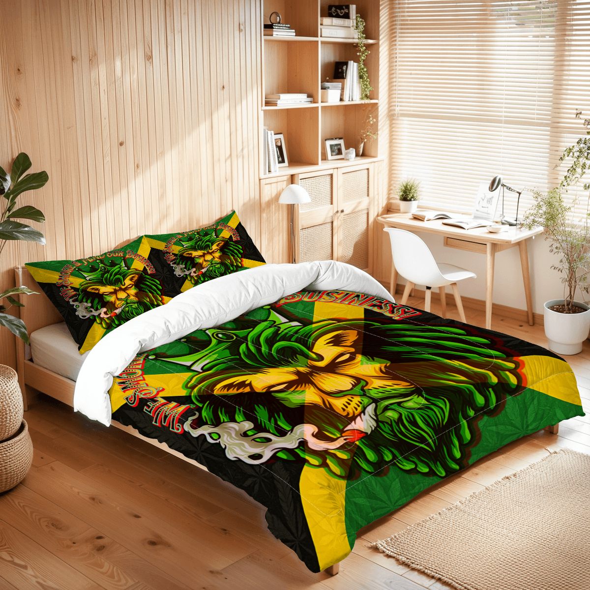 Jamaican We Mind Our Business Queen Comforter Set