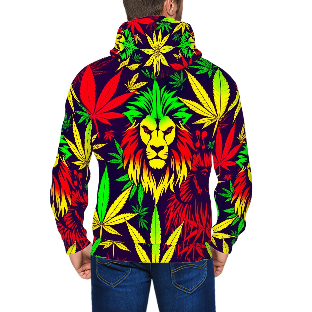 Men's Zip Up Hoodie Lion of Juda