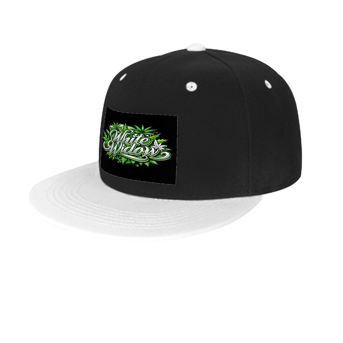 White Widow Flat Bill Hats Hip Hop Style Front Pattern
