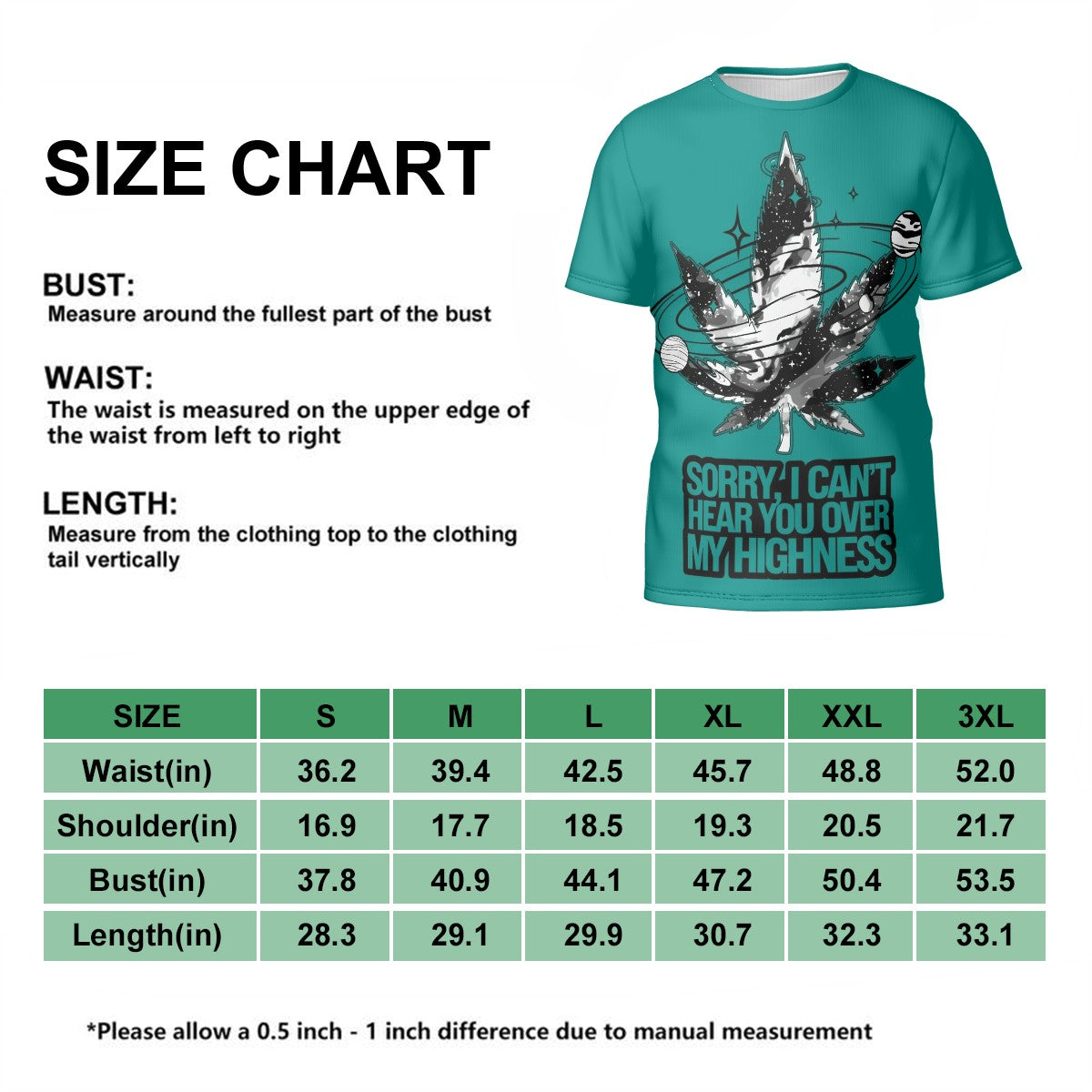 Men's Short Sleeve T Shirt Green Sorry I Can't Hear you