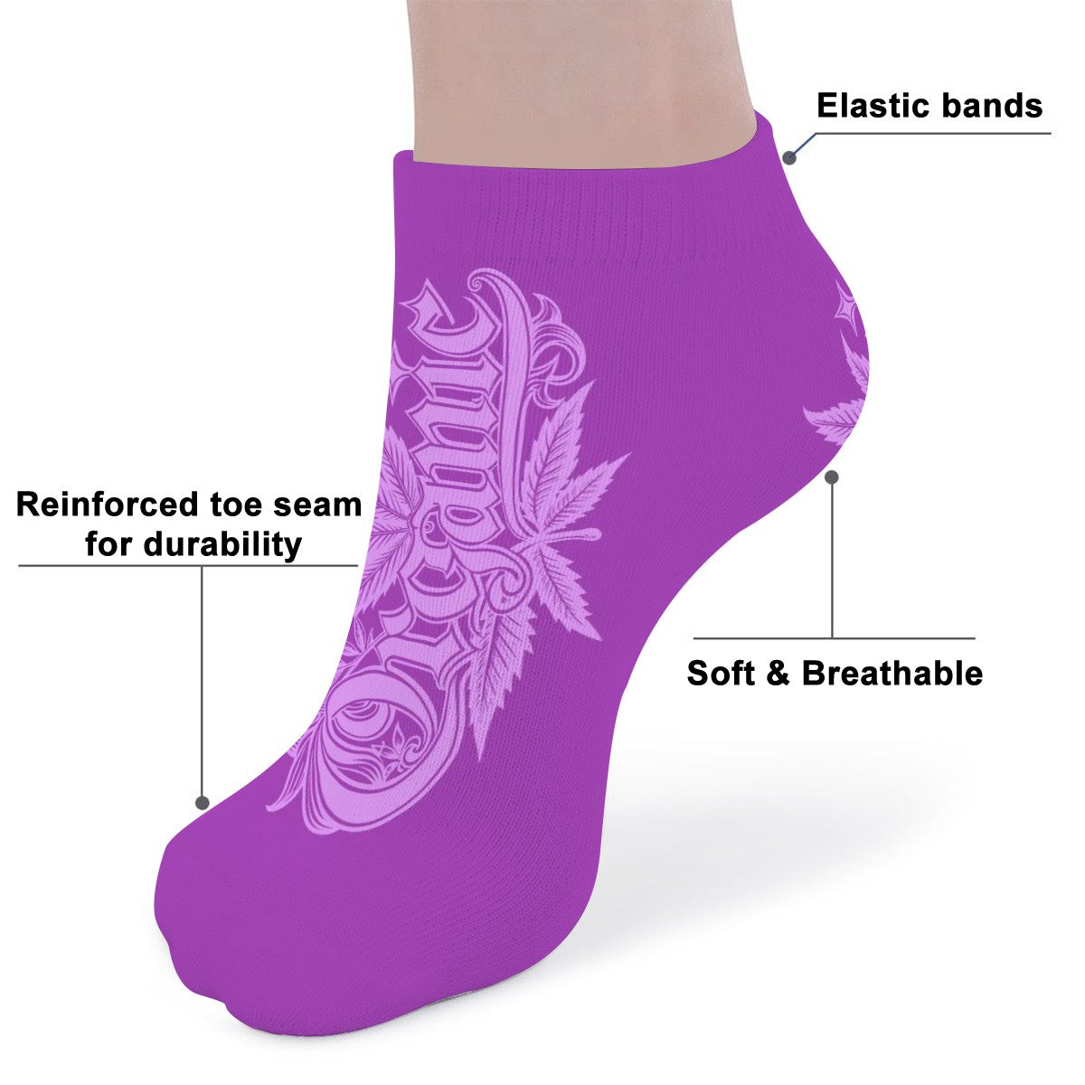 Ankle Socks Purple and Pink