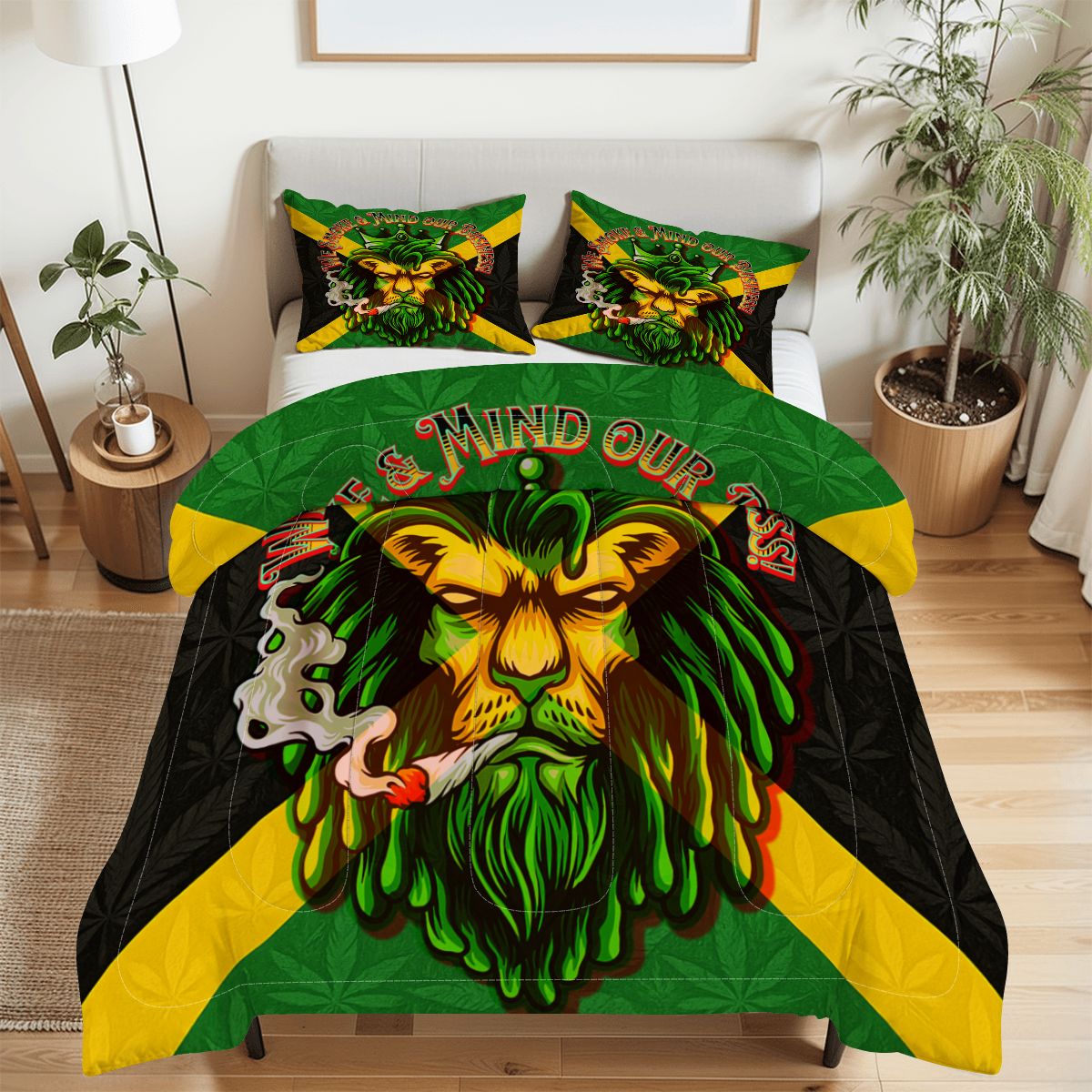 Jamaican We Mind Our Business Full Comforter Set