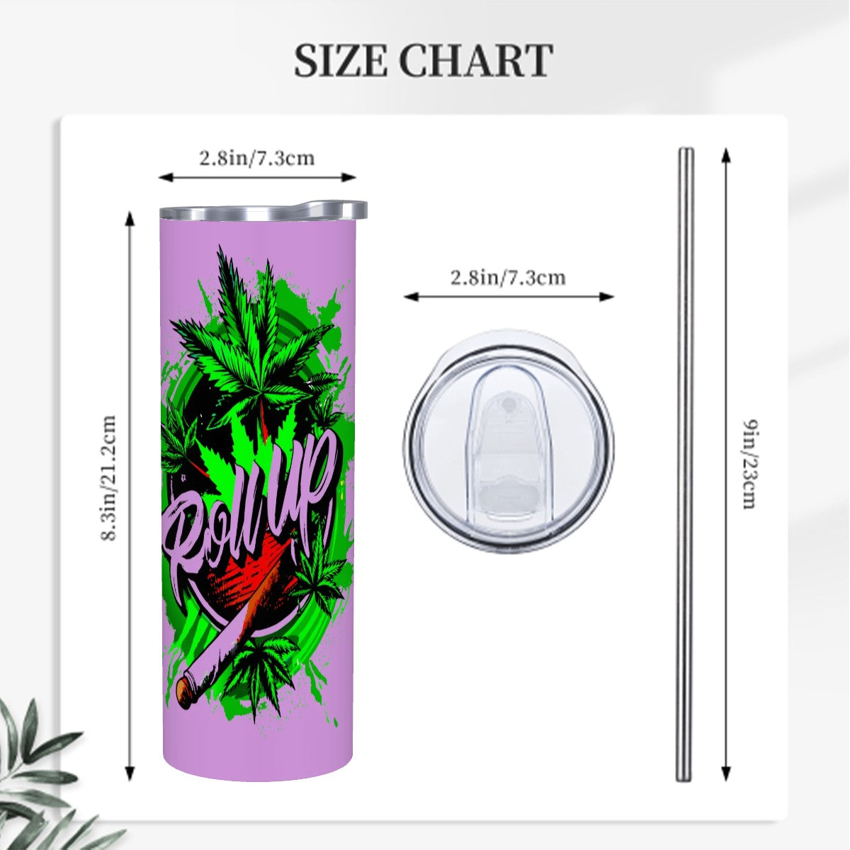 Purple roll up Tumbler
