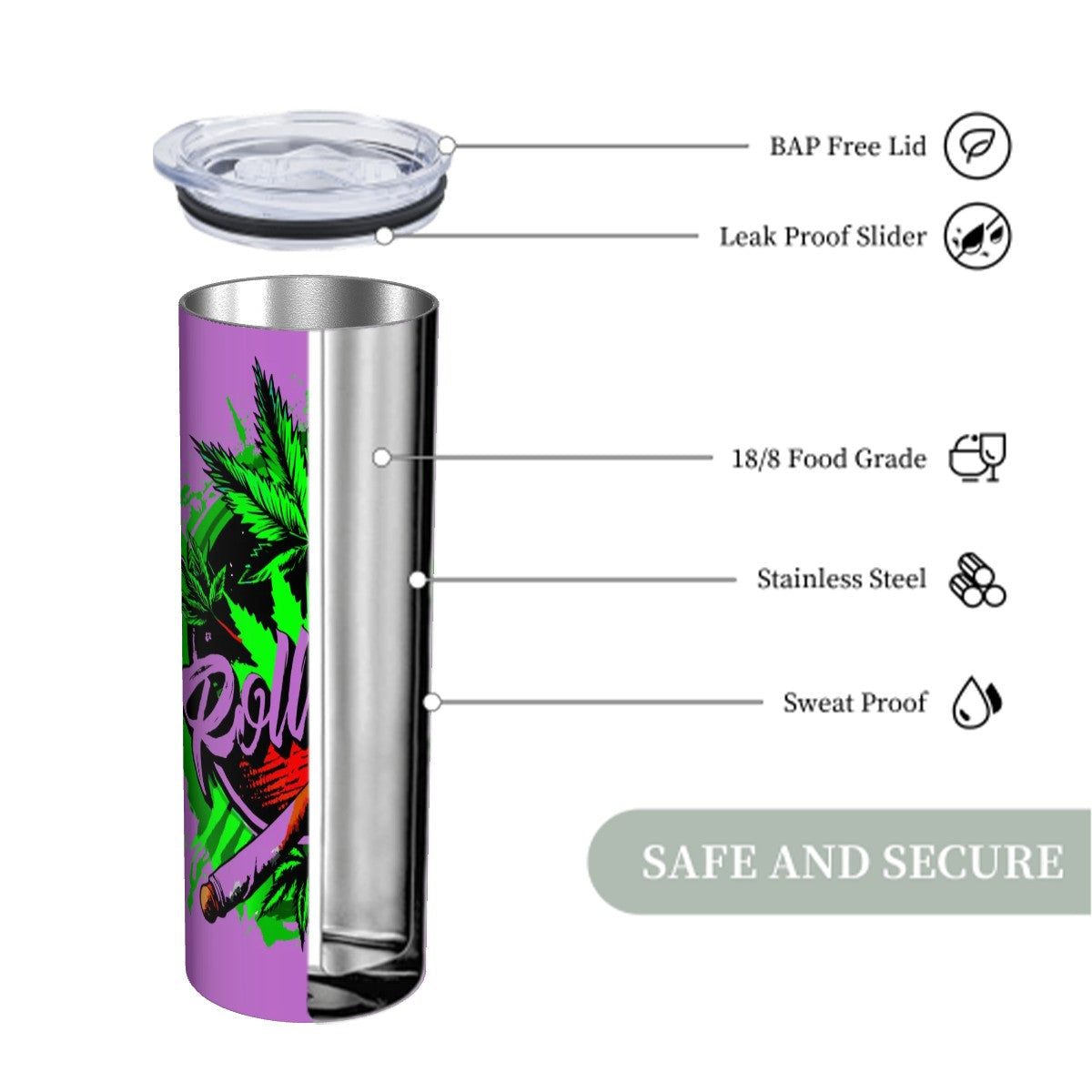 Lavender Roll up Tumbler