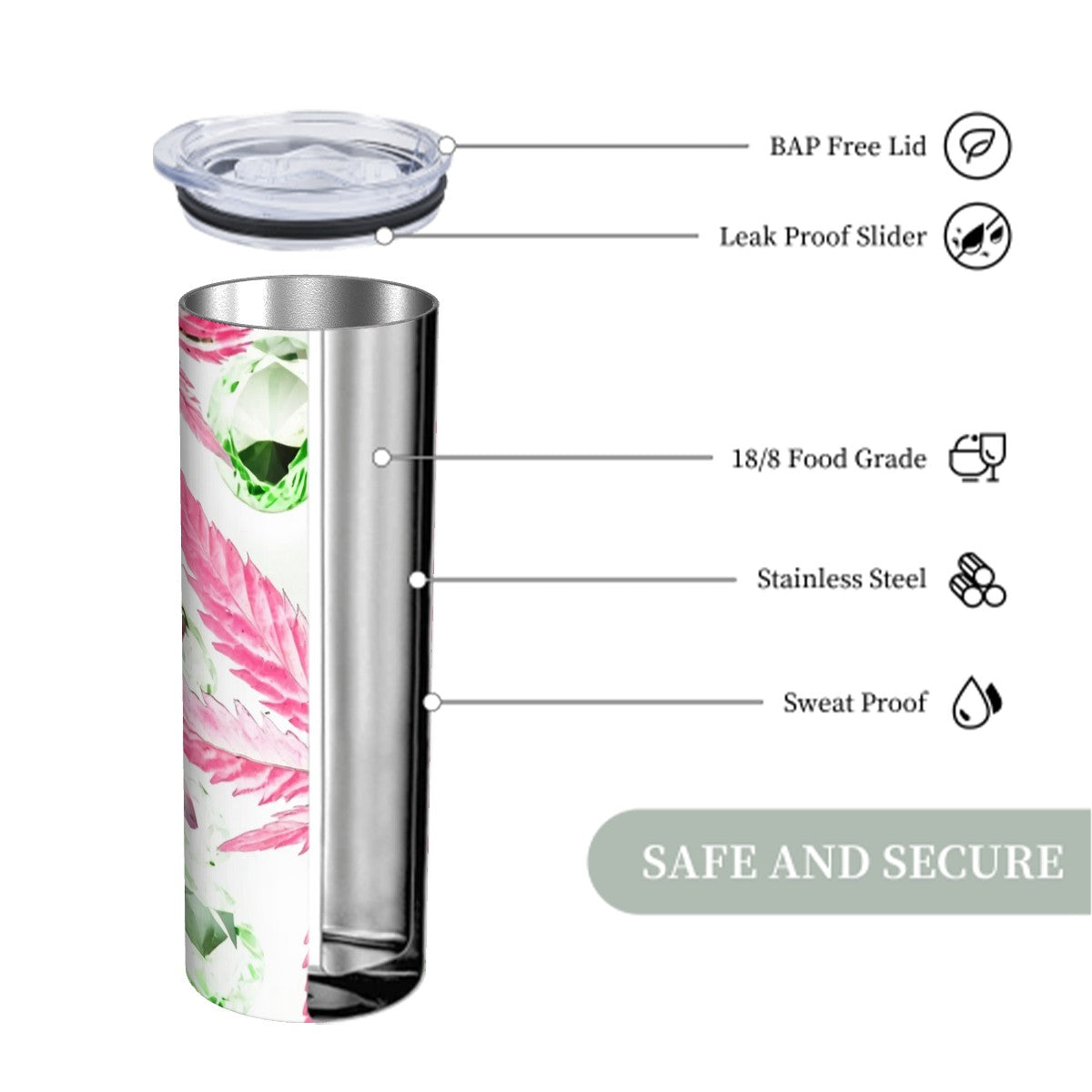 Pink and White Tumbler