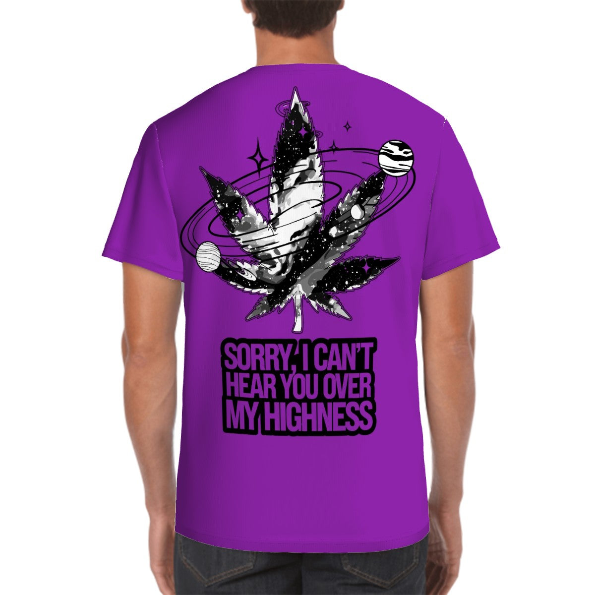Men's Short Sleeve T Shirt Purple Sorry I Can't Hear you