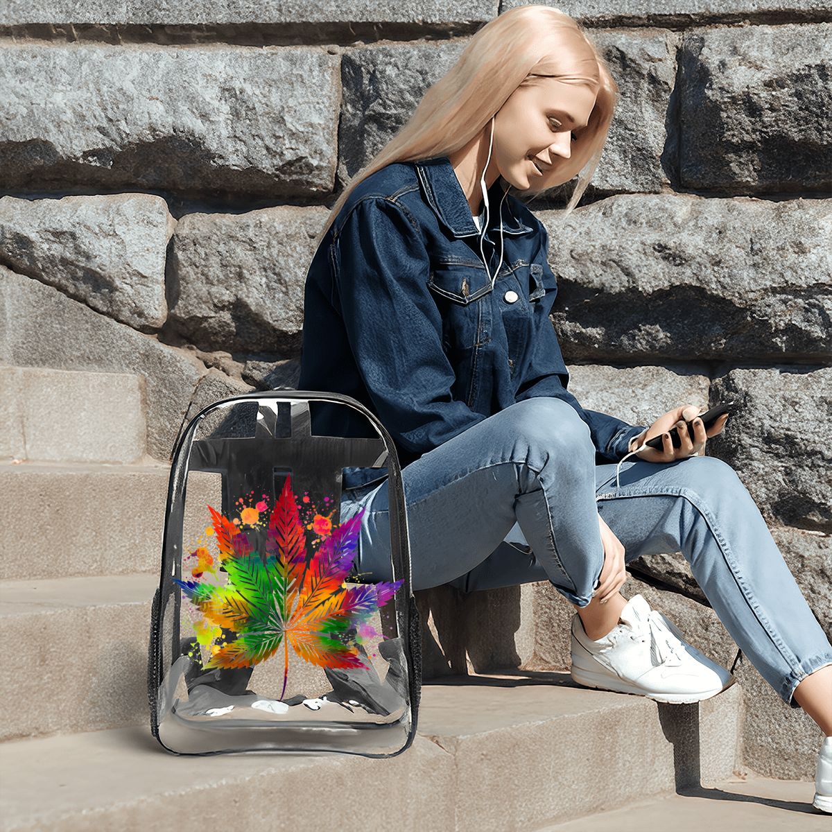 Clear Neon Flower Transparent 1
