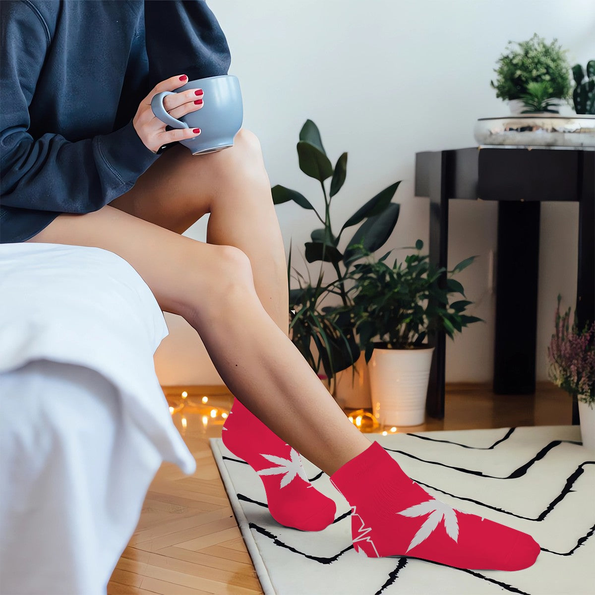 Red My Heart Beat Socks