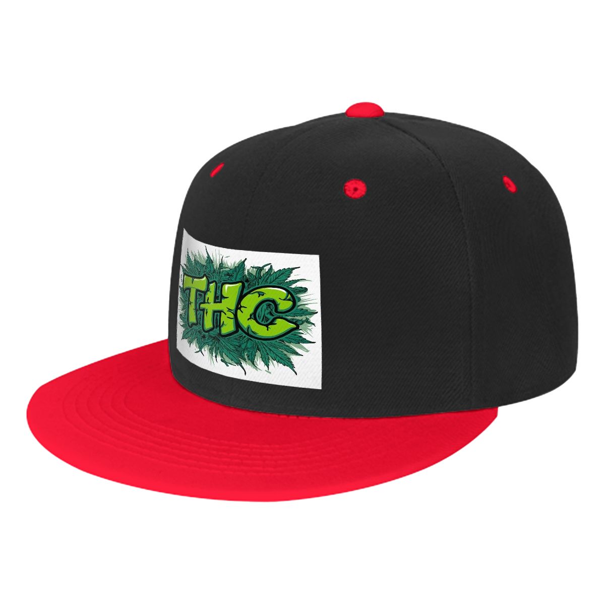 THC Flat Bill Hats Hip Hop Style Front Pattern