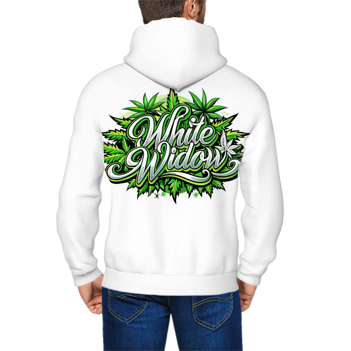 Men's Zip Up Hoodie White Haze
