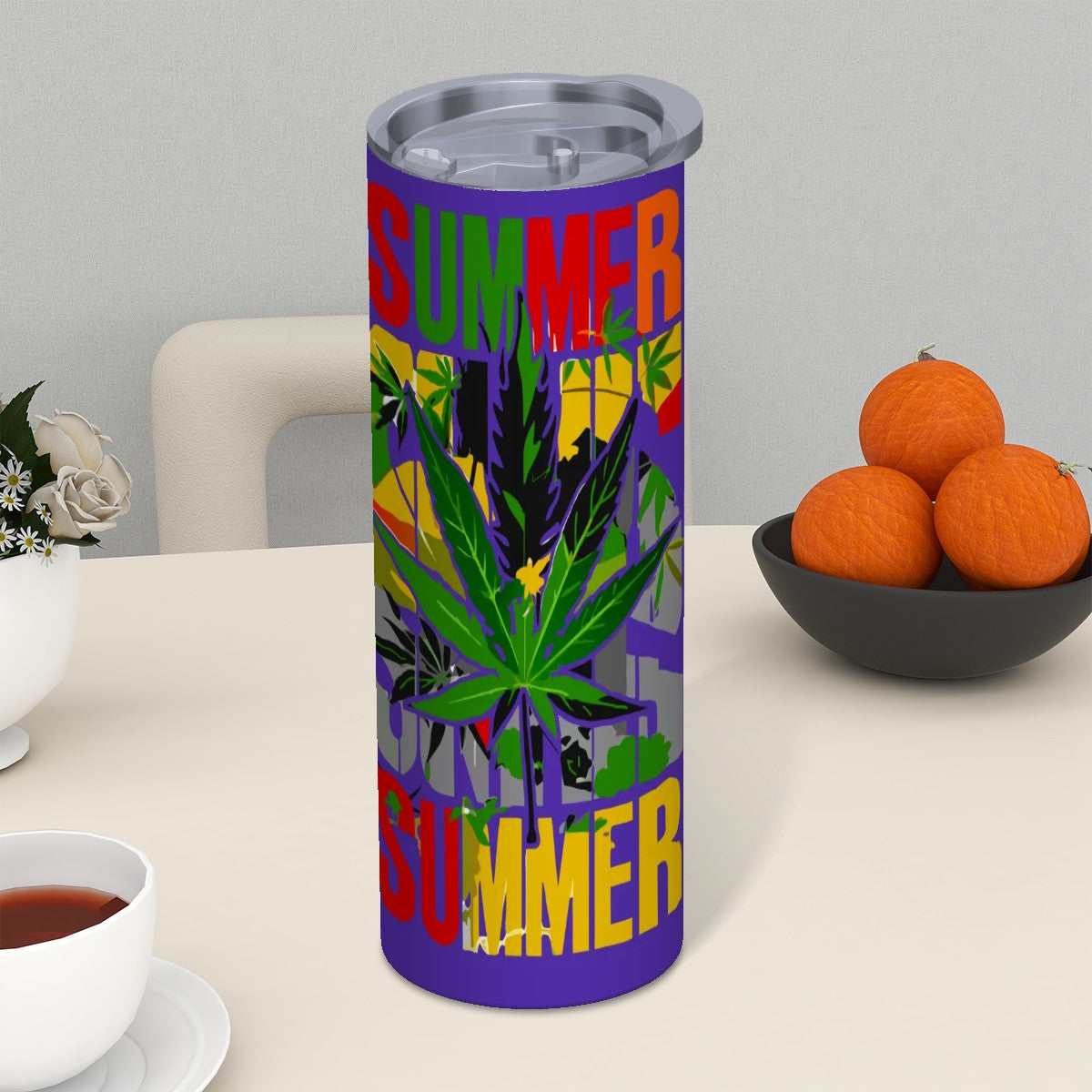 Purple Summer Time Tumbler
