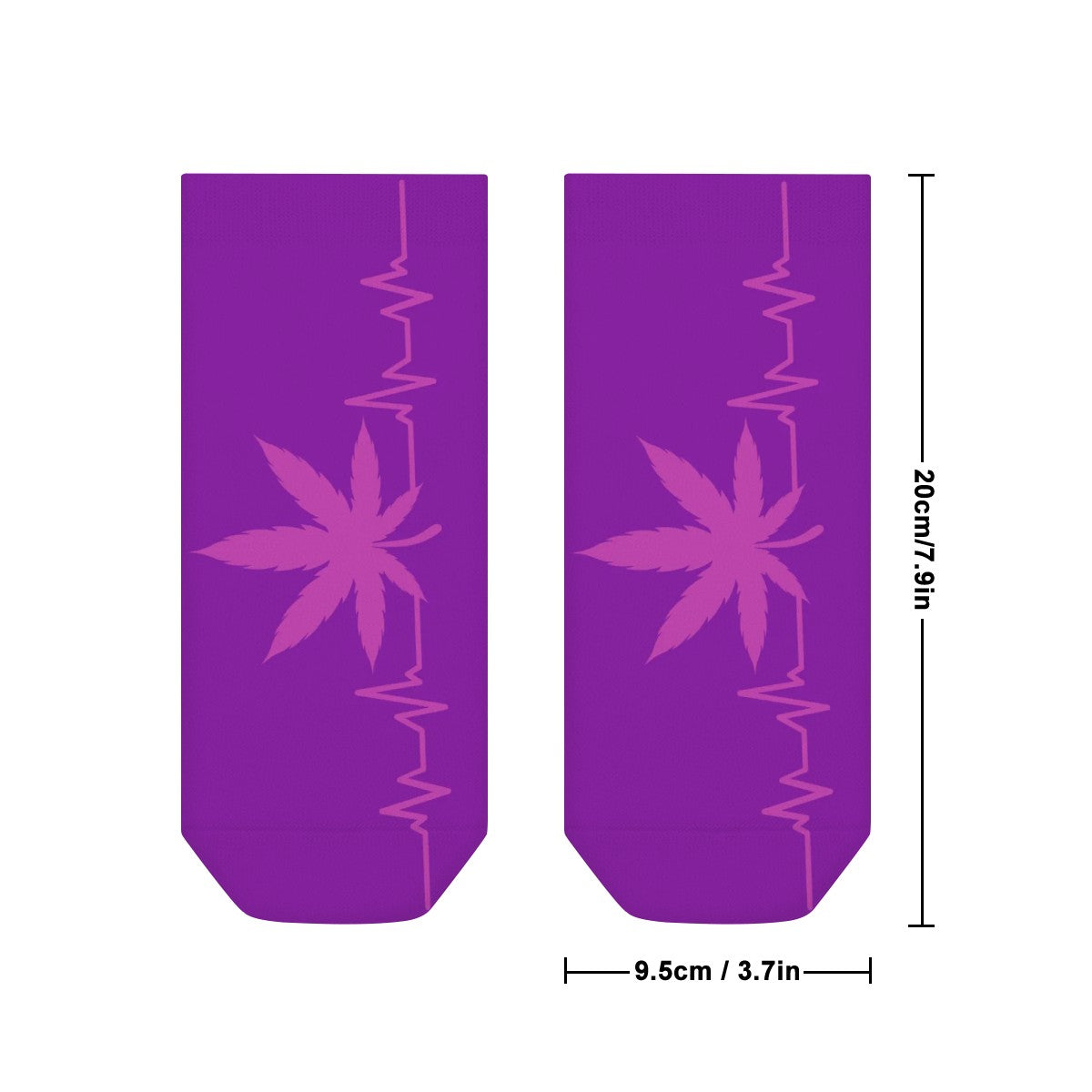 Ankle Socks My Heart Beat Purple and Pink