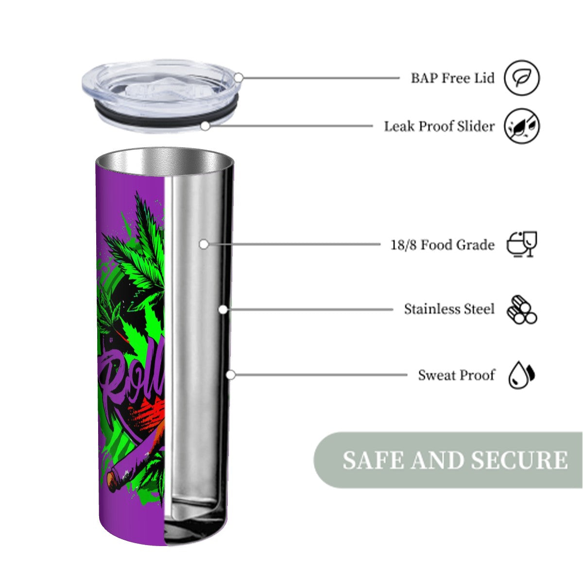 Purple Roll Up Tumbler