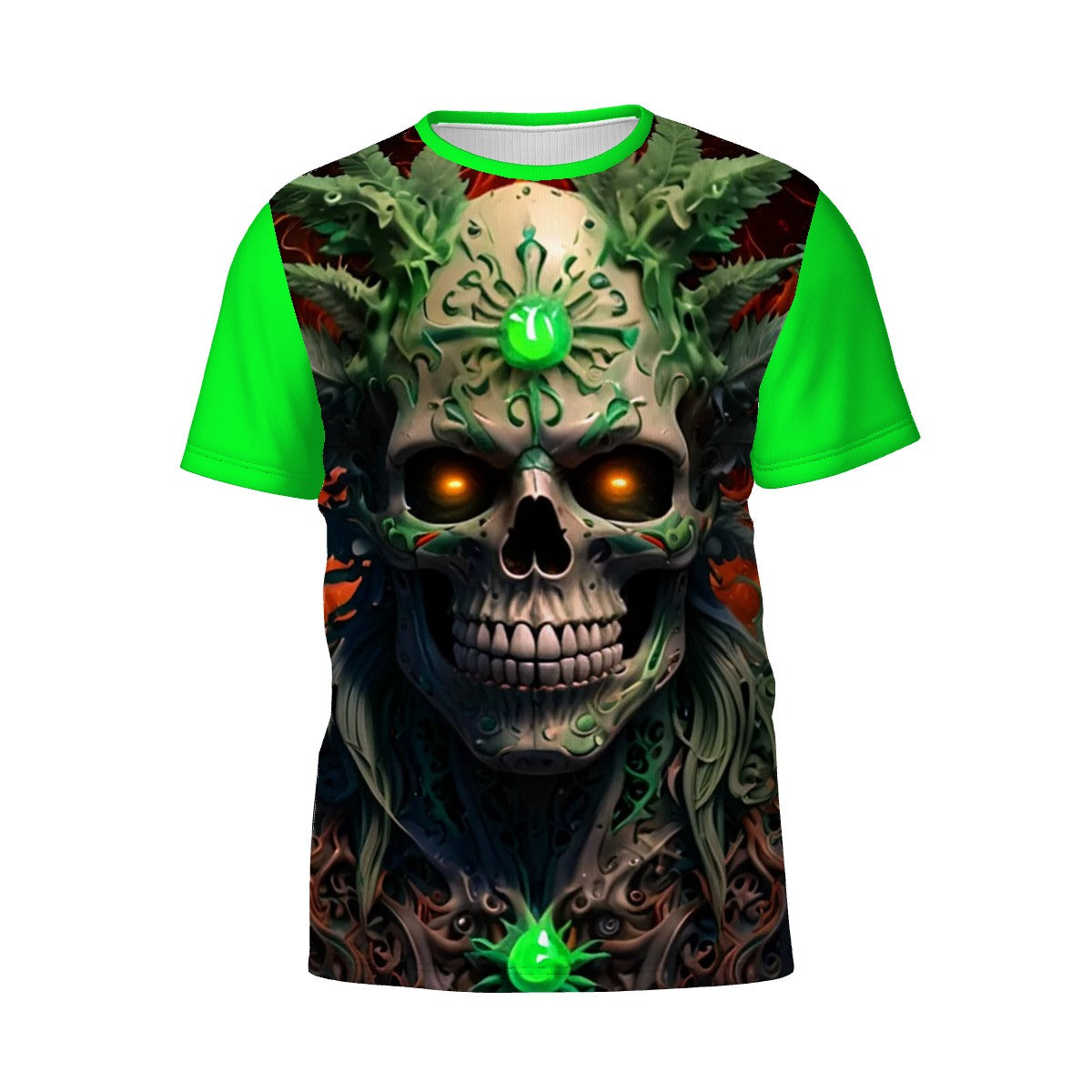 Men's Short Sleeve T Shirt Skull Green