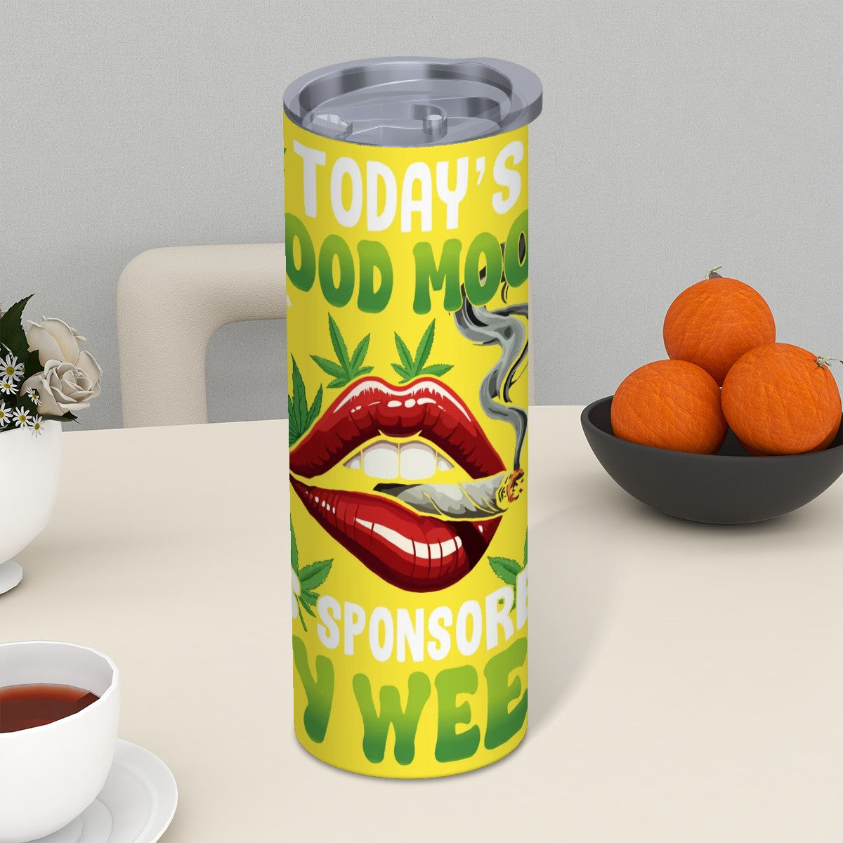 Yellow todays good mood is sponsored by weed