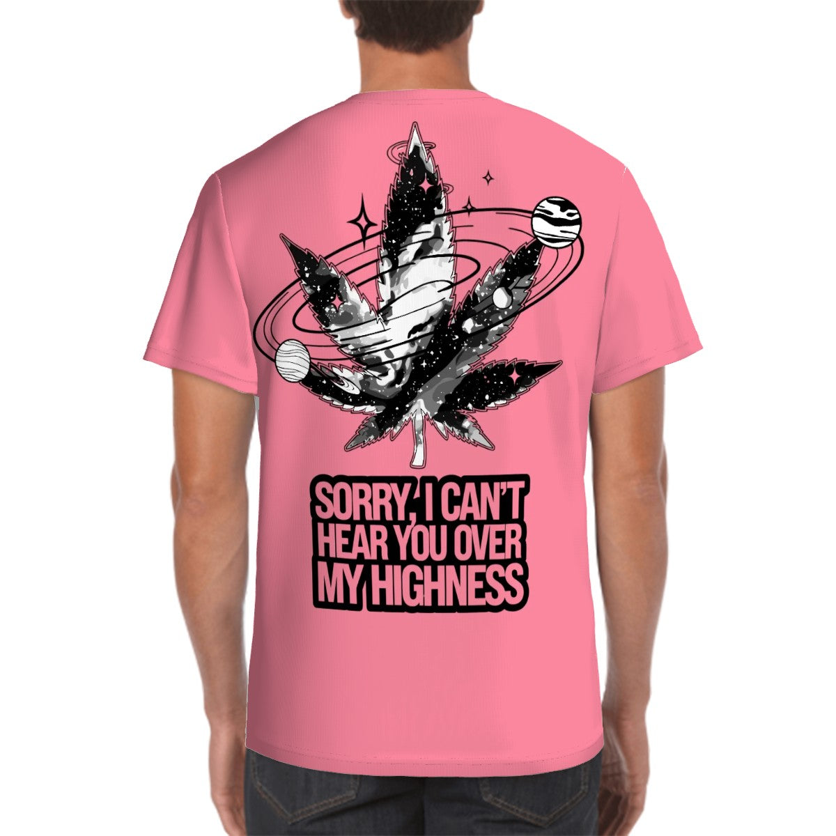 Men's Short Sleeve T Shirt Pink Sorry I Can't Hear you