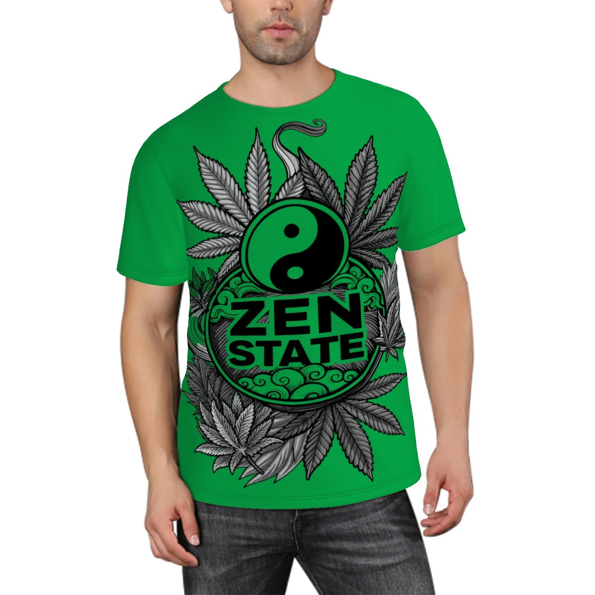 Men's Short Sleeve T Shirt Green Zen State