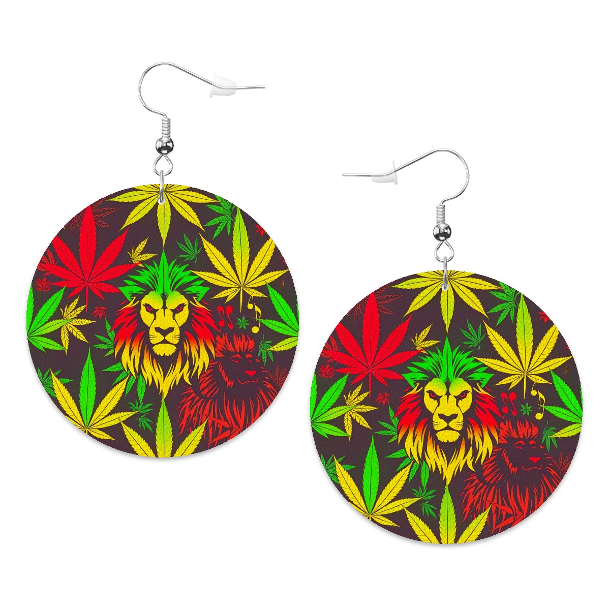 Leather Round Earrings 3 Loin of Zoin