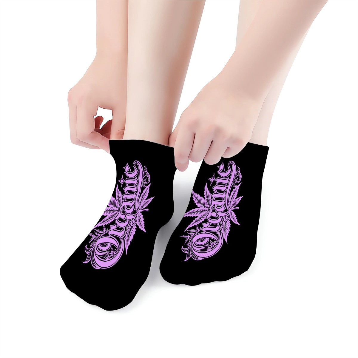 Black and Purple Ankle Socks