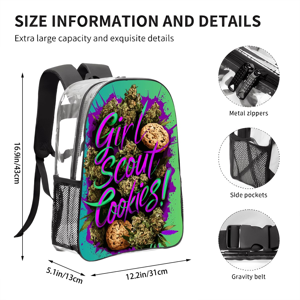 Girl Scout Clear Transparent Backpack