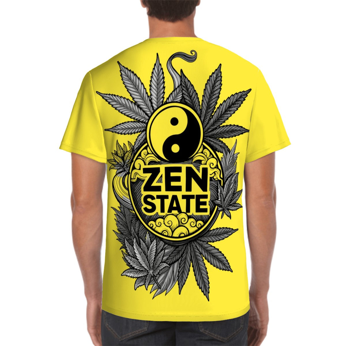 Men's Short Sleeve T Shirt Yellow Zen