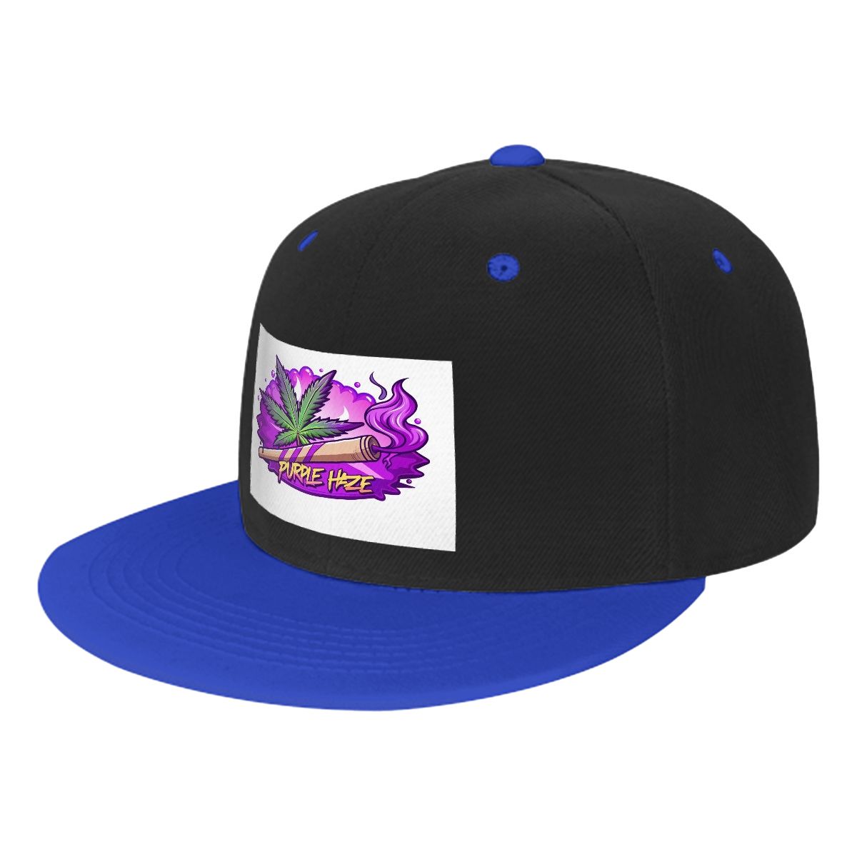Purple Haze White Flat Bill Hats Hip Hop Style Front Pattern