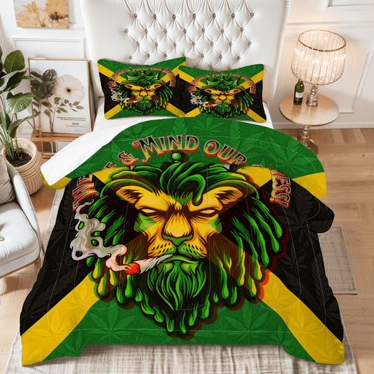 Jamaican We Mind Our Business King Comforter Set