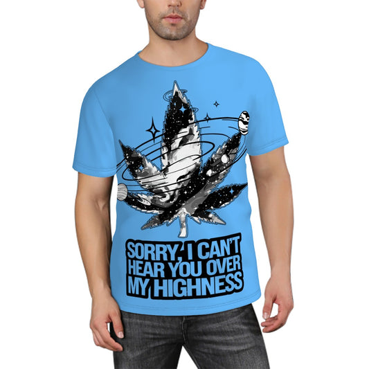 Men's Short Sleeve T Shirt  Sorry  I can Hear Light Blue