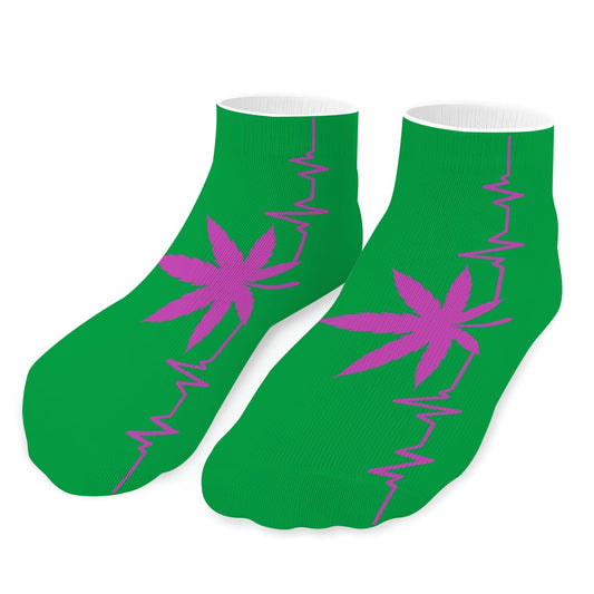 Ankle Socks Green My heart Beats
