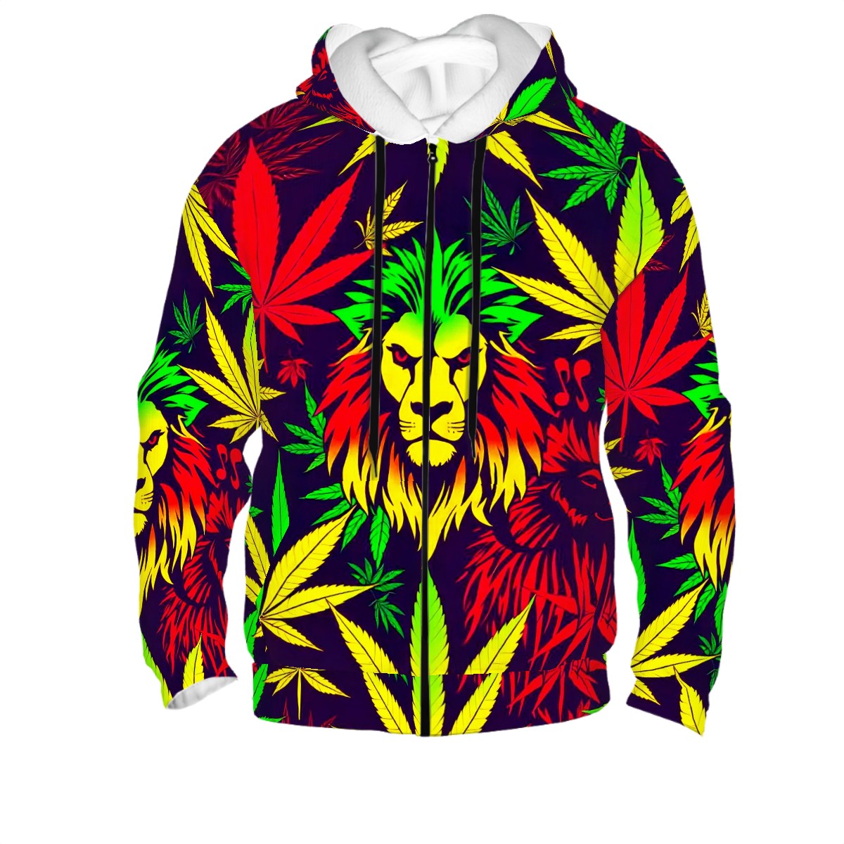 Men's Zip Up Hoodie Lion of Juda